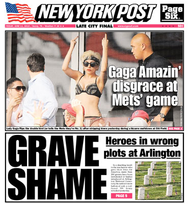 Gaga Amazin' disgrace at Mets' game